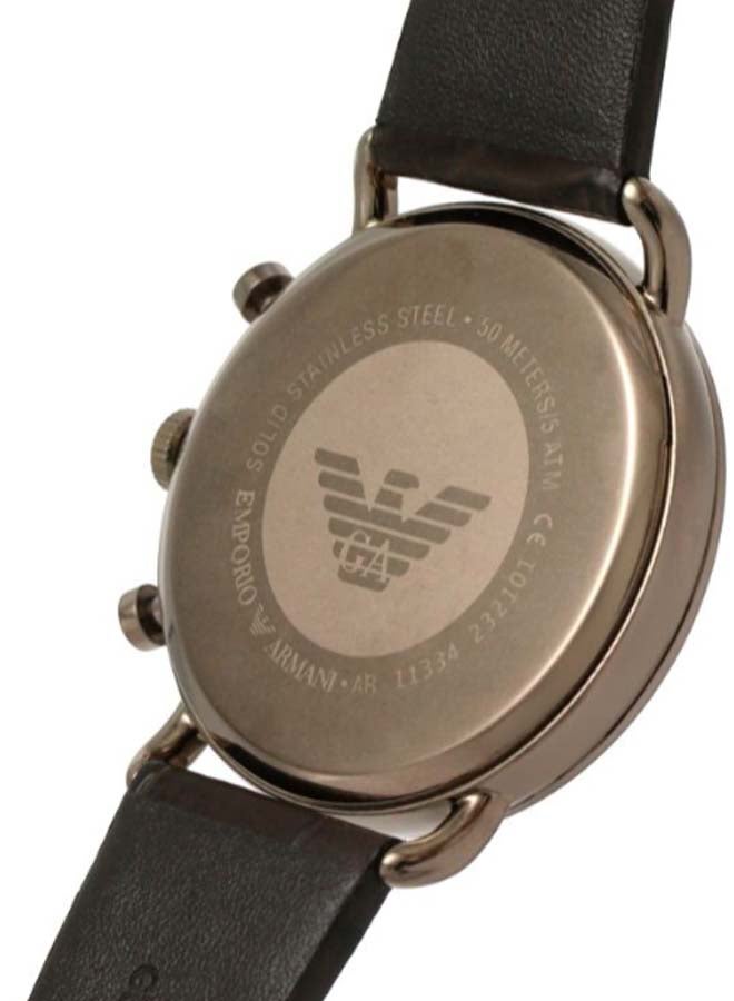 امبوريو ارماني ساعة يد كرونوغراف آفياتور مقاومة للماء بسوار جلدي طراز AR11334 - Image 5